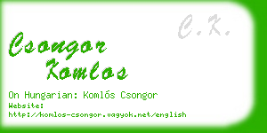 csongor komlos business card